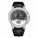 Harry Winston Ocean Tourbillion Grey Dial Black Leather 18kt White Gold Diamond Men's Watch OCEMTD45WW004