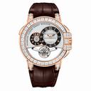 Harry Winston Ocean Tourbillion Silver Dial 18kt Rose Gold Diamond Alligator Men's Watch OCEMTD45RR003