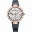 Harry Winston Premiere Silver Pheasant Feathers Dial 18kt Rose Gold Diamond Ladies Watch PRNQHM36RR004