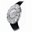 Harry Winston Talk To Me Silver Snowflake 18kt White Gold Black Satin Ladies Watch TTMQHM33WW020