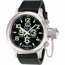 Invicta Signature Russian Diver Chronograph Black Dial Black Leather Men's Watch 7000