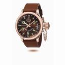 Invicta Russian Diver GMT Brown Dial Brown Leather Men's Watch 7107