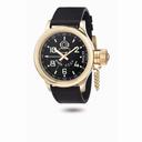 Invicta Russian Diver GMT Black Dial Brown Leather Men's Watch 7109