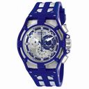 Invicta Akula Reserve Chronograph Silver Dial Blue Polyurethane Men's Watch 14009