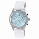 Invicta Angel Chronograph Mother of Pearl White Leather Ladies Watch 21537