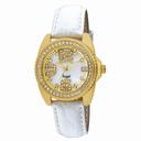 Invicta Angel Mother of Pearl Dial White Leather Ladies Watch 1117