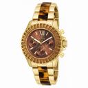 Invicta Angel Multi-Function Brown Dial Gold-plated Tortoise-shell Acetate Ladies Watch 17494