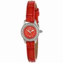 Invicta Angel Red Dial Red Synthetic Leather Ladies Watch 13656