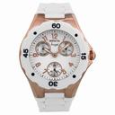 Invicta Angel White Rubber Strap Rose Gold Plated Multi Function Ladies Watch 0716
