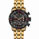Invicta Aviator Chronograph Black Dial Gold-plated Men's Watch 17206