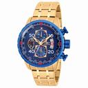 Invicta Aviator Chronograph Blue Dial 18kt Gold-plated Men's Watch 19173