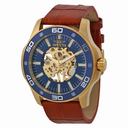Invicta Blue Skeletal Dial Brown Leather Men's Watch 17260