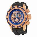 Invicta Bolt Chronograph Rose and Blue Dial Black Silicone Men's Watch 15780