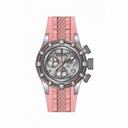 Invicta Bolt Chronograph Silver-tone Dial Stainless Steel Pink Polyurethane Band Ladies Watch 14778