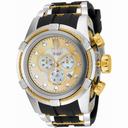 Invicta Bolt Jason Taylor Chronograph Gold and Silver Dial Stainless Steel Black Polyurethane Men's Watch 14953