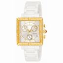 Invicta Ceramics Chronograph Silver Dial Diamond White Ceramic Ladies Watch 10214