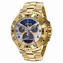 Invicta  Excursion Chronograph Silver and Blue Carbon Fiber Dial Gold Ion-plated Men's Watch 17471