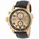 Invicta Force Chronograph Gold-tone Dial Black Leather Band Men's Watch 14475