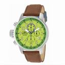 Invicta Force Lefty Crown Chronograph Green Dial Brown Fabric Men's Watch 12078