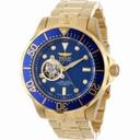 Invicta Grand Diver Automatic Blue Textured Dial 18kt Gold Ion-Plated Men's Watch 13711