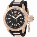 Invicta I-Force Black Dial Black Polyurethane with Rose Gold-plated Men's Watch 12965