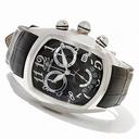 Invicta Lupah Chronograph Black Dial Stainless Steel Black Leather Men's Watch 13000