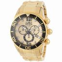 Invicta Lupah Chronograph Gold-tone Dial Gold Ion-plated Stainless Steel Men's Watch 14204