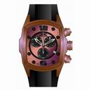 Invicta Lupah Chronograph Rose-tone Dial Black Polyurethane Band Men's Watch 14020