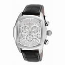 Invicta Lupah Chronograph Silver Dial Black Leather Men's Watch 18838