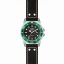 Invicta Pro Diver Black Dial Green Bezel Black Leather Men's Watch 22072