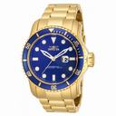 Invicta Pro Diver Blue dial 18kt Gold Ion-plated Men's Watch 15352