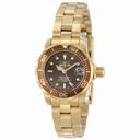 Invicta Pro Diver Brown Dial Gold-Tone Stainless Steel Ladies Watch 12524