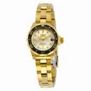 Invicta Pro Diver Champagne Dial 18kt Gold Ion-plated Ladies Watch 14987