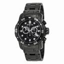 Invicta Pro Diver Chronograph Black Dial Black Ion-plated Men's Watch 0076