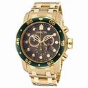 Invicta Pro Diver Chronograph Black Dial Gold Ion-plated Men's Watch 80074