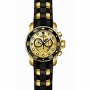 Invicta Pro Diver Chronograph Gold Dial Black Polyurethane Gold-plated Men's Watch 17566