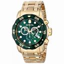 Invicta Pro Diver Chronograph Green Dial 18kt Gold-plated Men's Watch 80072