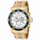 Invicta Pro Diver Chronograph Mother of Pearl Dial 18kt Gold-plated Men's Watch 80073