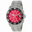 Invicta Pro Diver Chronograph Red Dial Stainless Steel Men's Watch 1004