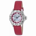 Invicta Pro Diver Mother Of Pearl Dial Ladies Red Leather Watch 18492