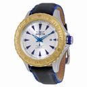 Invicta Pro Diver Silver Dial Black Leather Men's Watch 12615