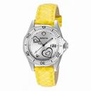 Invicta Pro Diver Silver Dial Yellow Leather Ladies Watch 12511