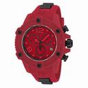 Invicta Reserve Chronograph Red Dial Red Polyurethane Men's Watch 17295