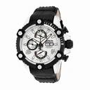 Invicta Reserve Chronograph White Dial Black Lether Men's Watch 12500