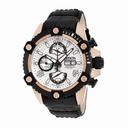 Invicta Reserve Chronograph White Dial Black Lether Men's Watch 12501