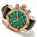 Invicta Reserve Mid-Size Venom Chronograph Green Dial Black Leather Strap Men's Watch 10812