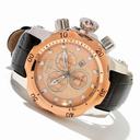 Invicta Reserve Mid-Size Venom Chronograph Rose Dial Black Leather Strap Men's Watch 10813