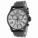 Invicta Reserve White Dial Black Leather Men's Chronograph Watch 19755