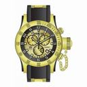 Invicta Russian Diver Chronograph Black and Gold Dial Black Polyurethane Men's Watch 15565
