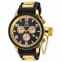 Invicta Russian Diver Chronograph Black and Gold Dial Black Polyurethane Men's Watch 17818
